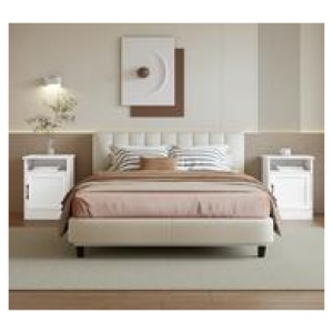 Set Of 2 Marisse Bedside Table White