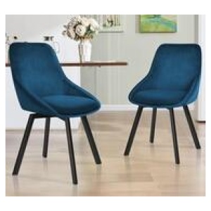 Set Of 2 Nebres Dining Chair Blue