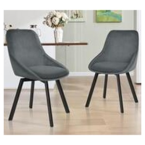Set Of 2 Nebres Dining Chair Grey