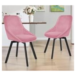 Set Of 2 Nebres Dining Chair Pink
