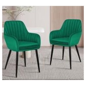 Set Of 2 Pheby Velvet Dining Chair Green