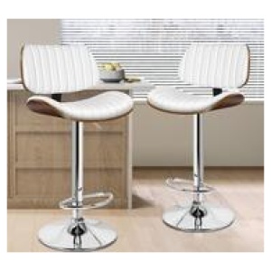 Set Of 2 Rune Bar Stools White 2 Seater