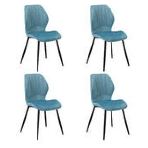 Set Of 4 Angie Dining Chairs Blue 4 Seater