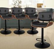 Set Of 4 Beruth Bar Stools Black 4 Seater
