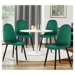 Set Of 4 Cican Velvet Dining Chair Green
