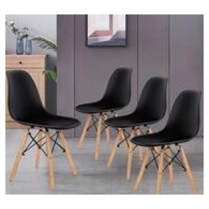 Set Of 4 Eleisha Dining Chair Black