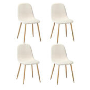 Set Of 4 Fely Dining Chairs Neutral 4 Seater