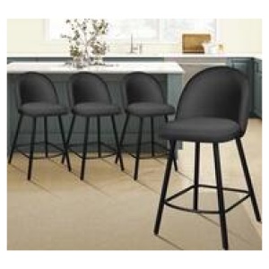 Set Of 4 Franzen Velvet Bar Stools Grey 4 Seater