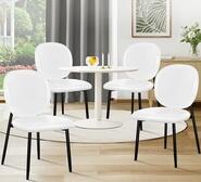 Set Of 4 Lazare Pu Dining Chair White