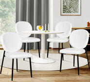 Set Of 4 Lazare Sherpa Dining Chair White