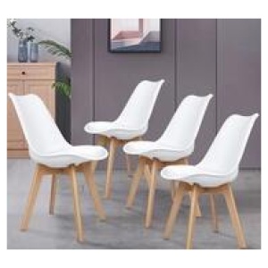 Set Of 4 Mitchy Dining Chair White