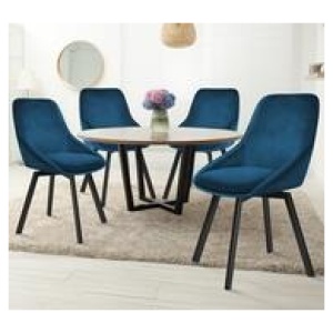 Set Of 4 Nebres Dining Chair Blue