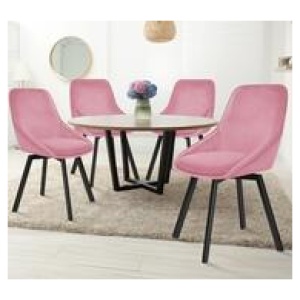 Set Of 4 Nebres Dining Chair Pink