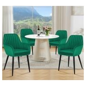 Set Of 4 Pheby Velvet Dining Chair Green