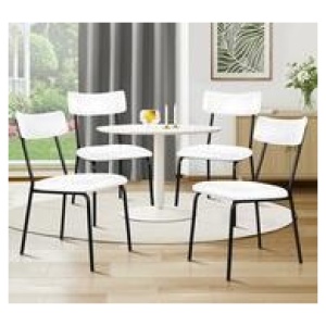 Set Of 4 Racian Pu Dining Chair White
