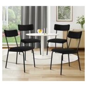 Set Of 4 Racian Sherpa Dining Chair Black