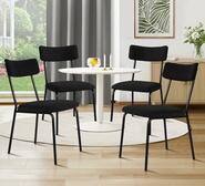 Set Of 4 Racian Sherpa Dining Chair Black