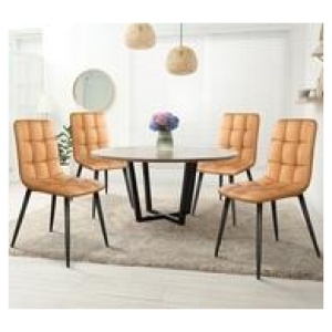 Set Of 4 Rashid Dining Chair Brown