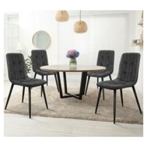 Set Of 4 Rashid Dining Chair Grey