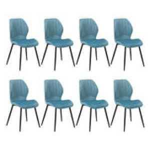 Set Of 8 Angie Dining Chairs Blue 8 Seater