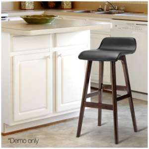 Set of 2 PU Leather Bar Stools