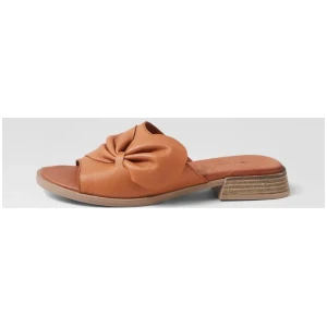 Shebe Tan Leather Slides