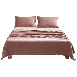 Sheet Set Cotton Sheets Single Red Beige