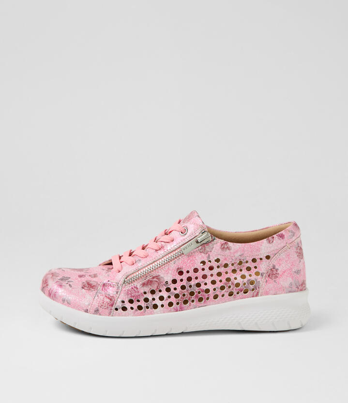 Shovo Xf Pink Print Leather Sneakers