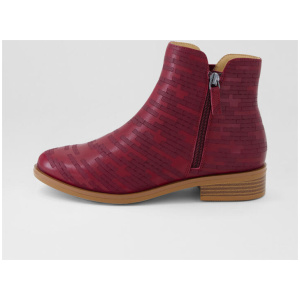Skylars Xf Burgundy Embossed Leather Ankle Boots