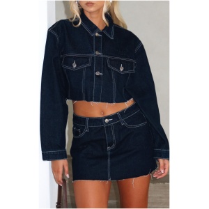 Something To Prove Denim Mini Skirt Dark Indigo