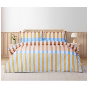 Soren Harvey Cotton Stripe Print Quilt Cover Set