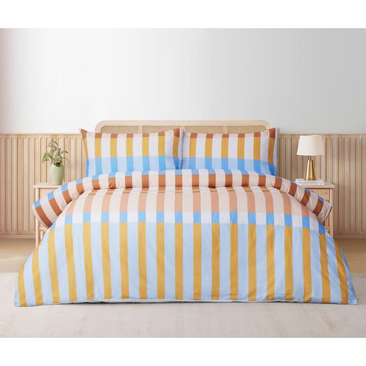 Soren Harvey Cotton Stripe Print Quilt Cover Set