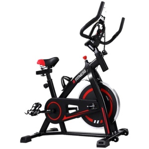Spin Exercise Bike Flywheel Fitness Commercial Home Workout Gym Machine Bonus Phone Holder Black