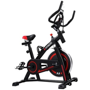 Spin Exercise Bike Flywheel Fitness Commercial Home Workout Gym Machine Bonus Phone Holder Black