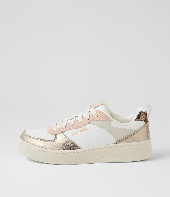 Sport Court 92 White Pink Gold Sneakers