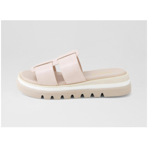 Steey Almond Leather Slides