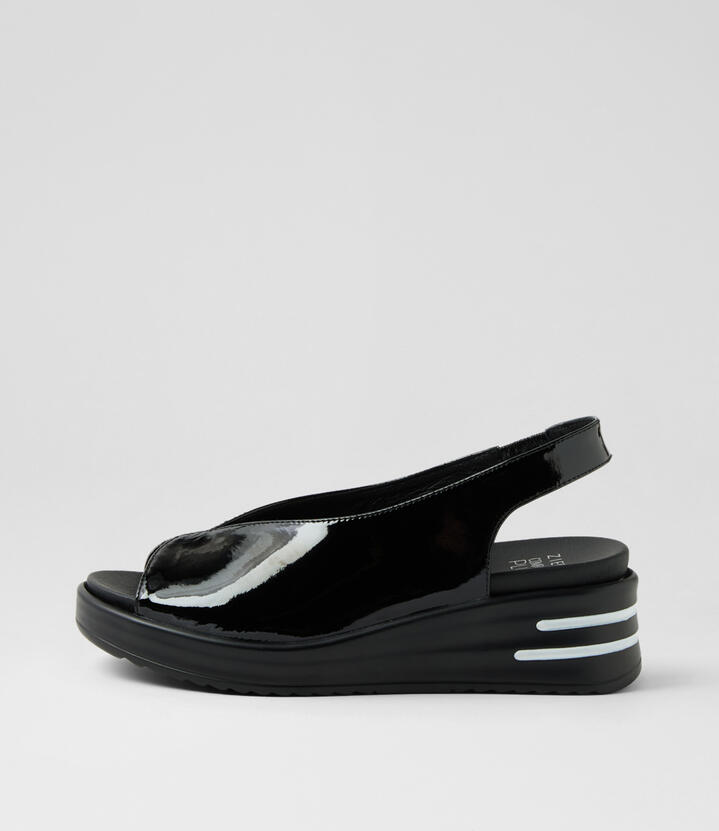 Stowe Xw Black Patent Leather Sandals