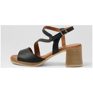 Teesha Black Leather Sandals