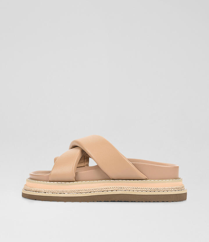 Thelma Dark Camel Slides