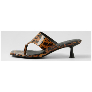 Torina Leopard Patent Leather Sandals