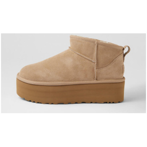 Ultra Mini Platform Sand Suede Ankle Boots