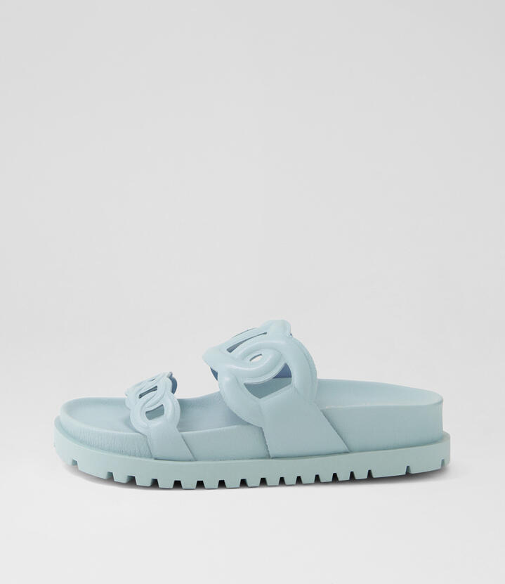 Urvi Denim Leather Slides
