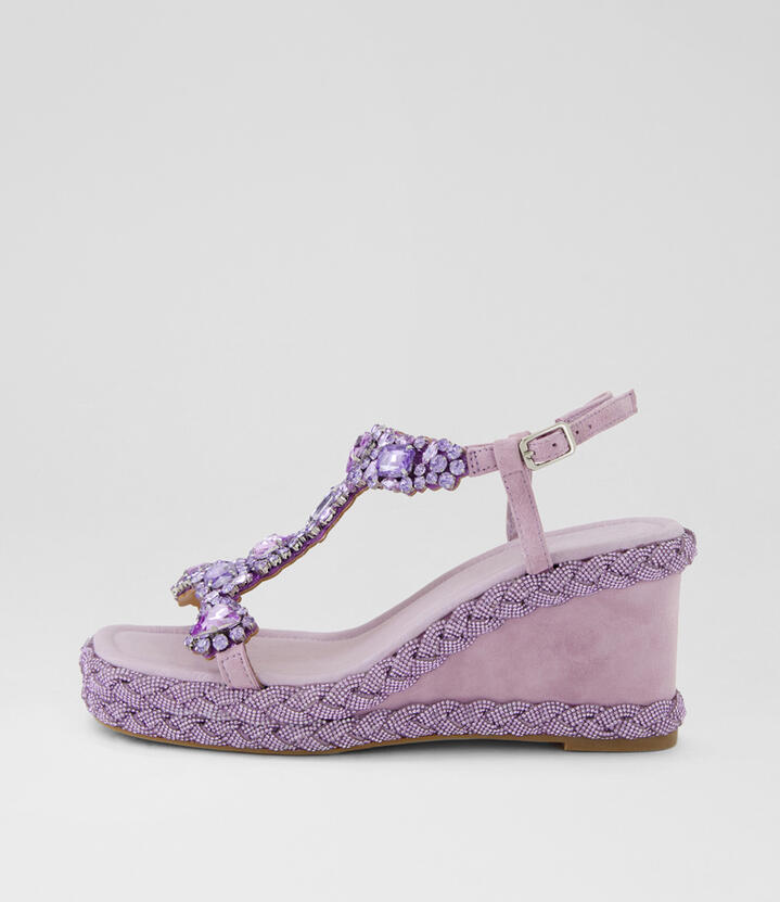 Vallda Lilac Suede Sandals