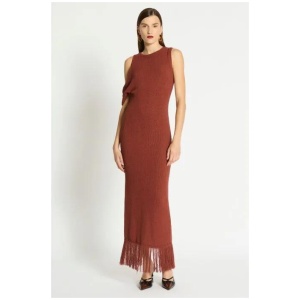 Vega Fringe Trim Knit Dress