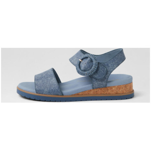 Vernita W Blue Denim Leather Sandals