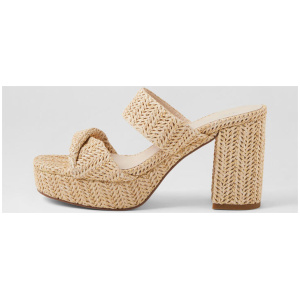 Vessah Natural Synthetic Raffia Sandals