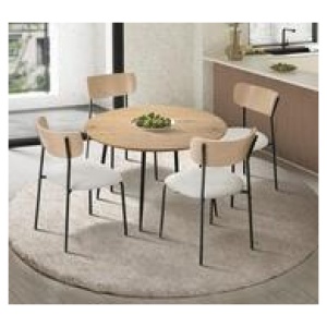Yvonne 4 Seater /Black Dining Table Set Neutral