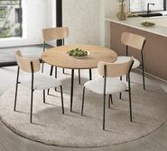 Yvonne 4 Seater /Black Dining Table Set Neutral
