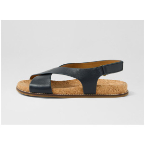Zari Navy Leather Sandals