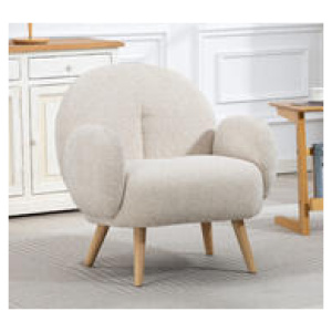 Zendeval Armchair With Wood Legs Neutral